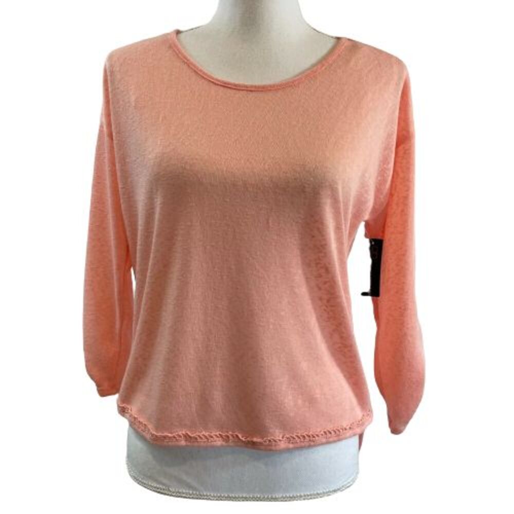 NWT No Boundaries Coral 3/4 Sleeve Lightweight Sweater Top Size Large